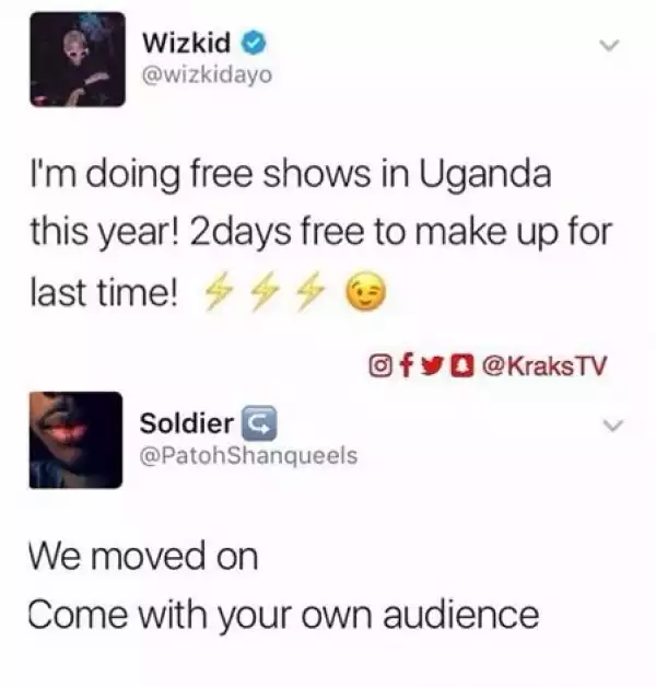 Hilarious!! See The Epic Reply Wizkid Got From Ugandan
